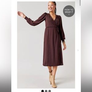 FRANCESCA’S Lorie Wrap Midi Dress